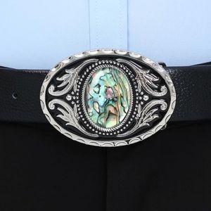 New abalone western belt buckle
